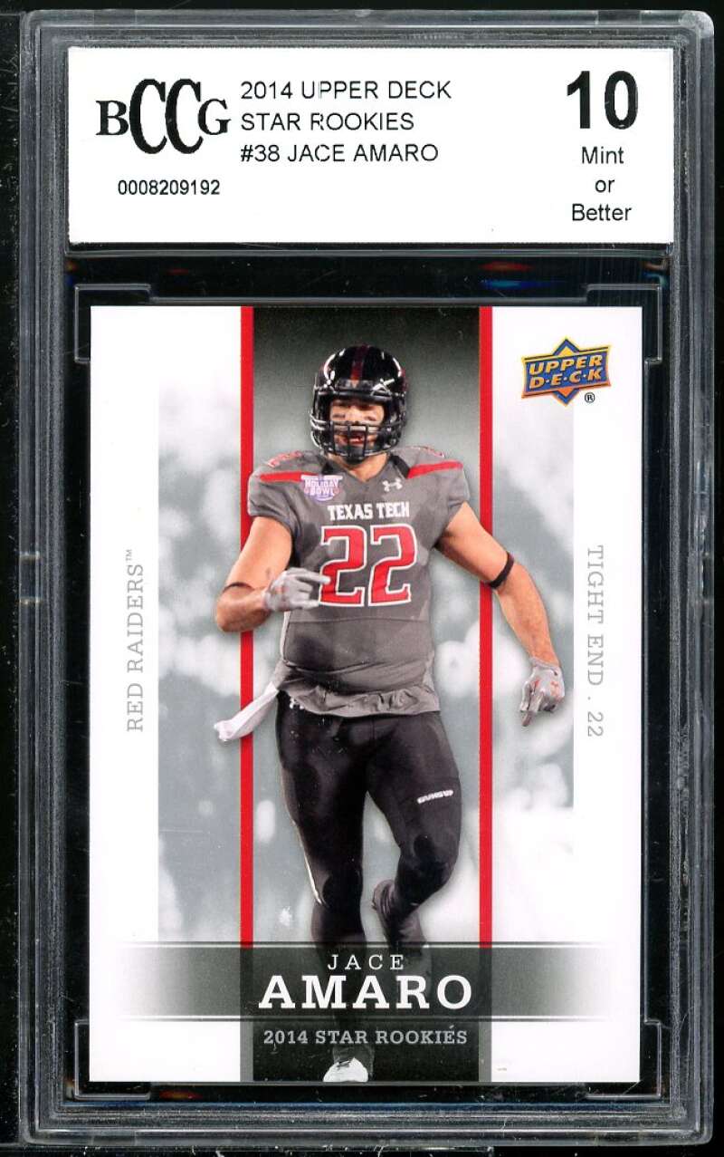 Jace Amaro Rookie Card 2014 Upper Deck Star Rookies #38 BGS BCCG 10 Image 1