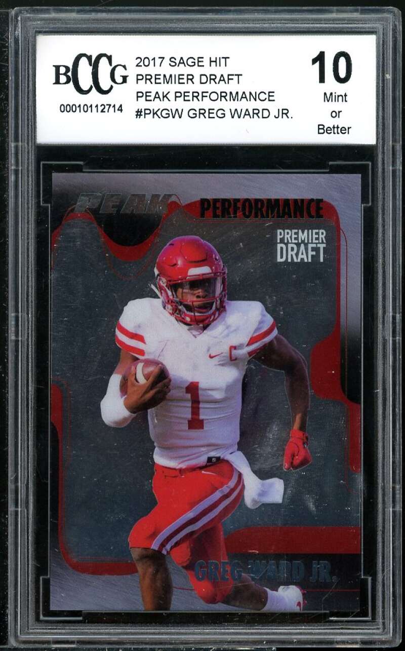 Greg Ward Jr. Rookie Card 2017 SAGE HIT Peak Performance #PK-GW BGS BCCG 10 Image 1