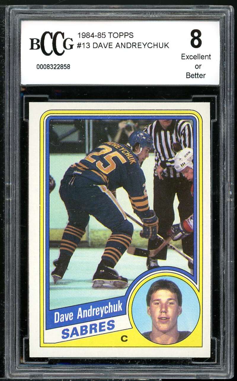 Dave Andreychuk Rookie Card 1984-85 Topps #13 BGS BCCG 8 Image 1