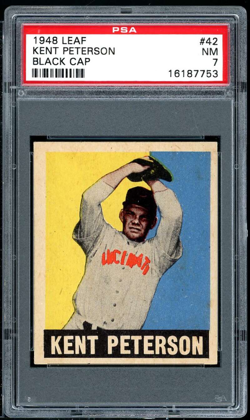 Kent Peterson Rookie Card 1948-1949 Leaf #42 PSA 7 Image 1