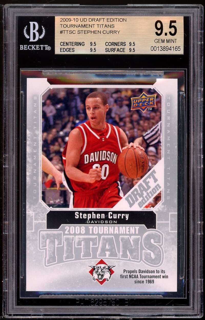 Stephen Curry Rookie Card 2009-10 UD Draft Edition TT BGS 9.5 (9.5 9.5 9.5 9.5) Image 1