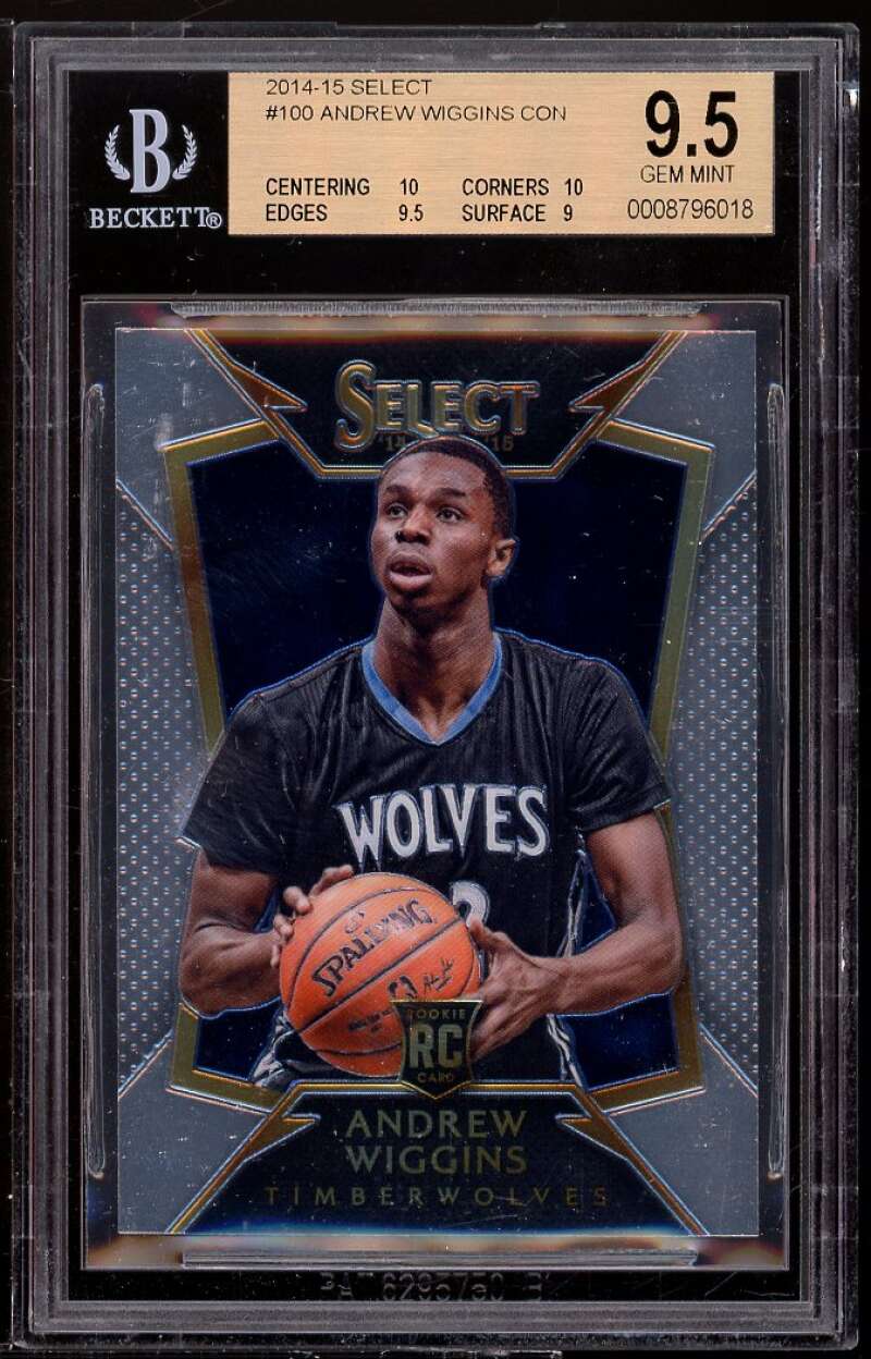 Andrew Wiggins Rookie Card 2014-15 Select #100 BGS 9.5 (10 10 9.5 9) Image 1