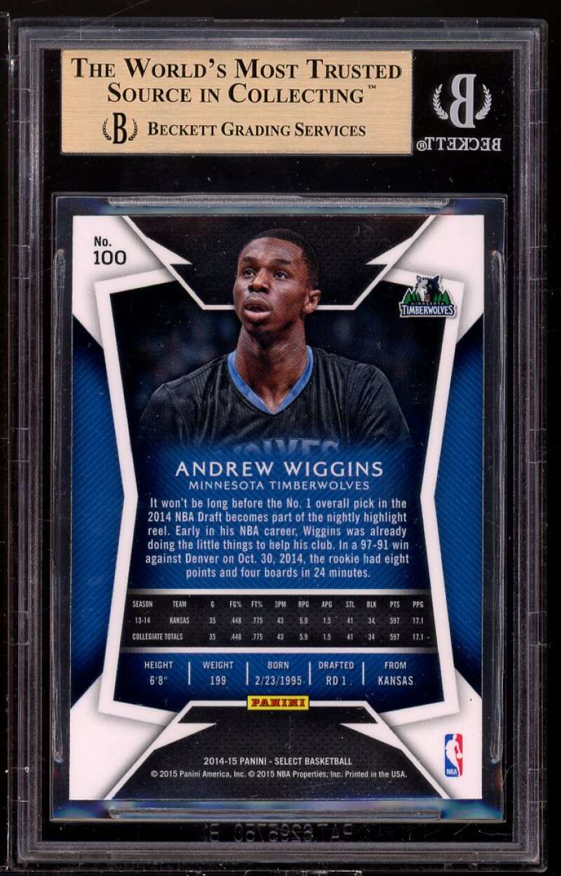 Andrew Wiggins Rookie Card 2014-15 Select #100 BGS 9.5 (10 10 9.5 9) Image 2