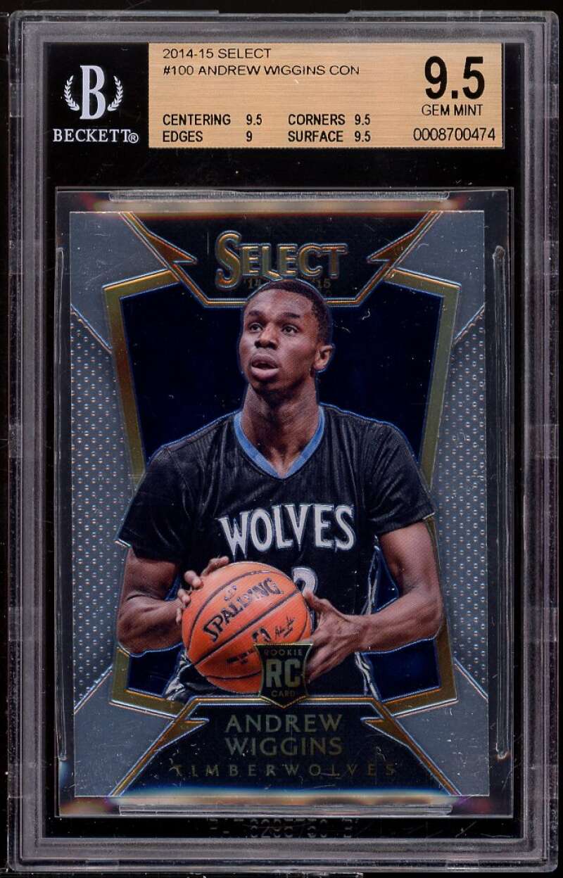 Andrew Wiggins Rookie Card 2014-15 Select #100 BGS 9.5 (9.5 9.5 9 9.5) Image 1