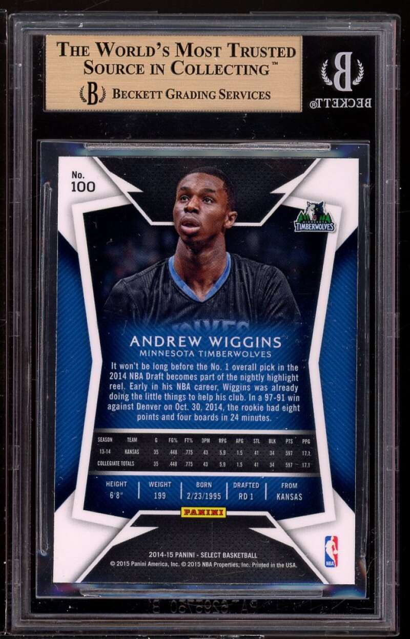 Andrew Wiggins Rookie Card 2014-15 Select #100 BGS 9.5 (9.5 9.5 9 9.5) Image 2