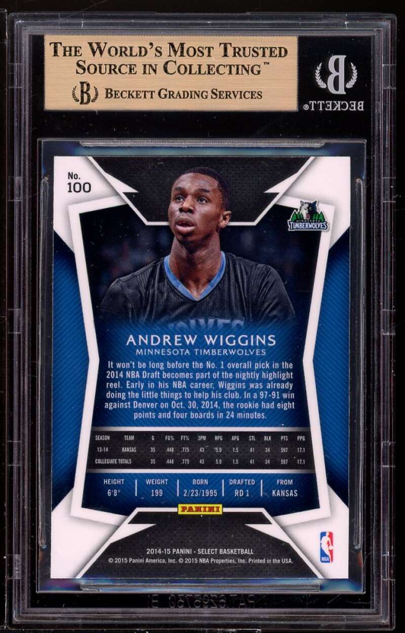 Andrew Wiggins Rookie Card 2014-15 Select #100 (pristine) BGS 10 Image 2