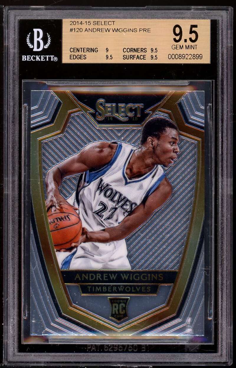 Andrew Wiggins Rookie Card 2014-15 Select #120 BGS 9.5 (9 9.5 9.5 9.5) Image 1