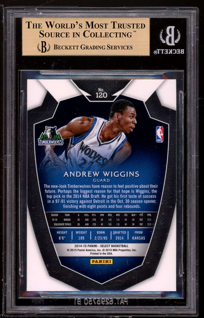 Andrew Wiggins Rookie Card 2014-15 Select #120 BGS 9.5 (9 9.5 9.5 9.5) Image 2