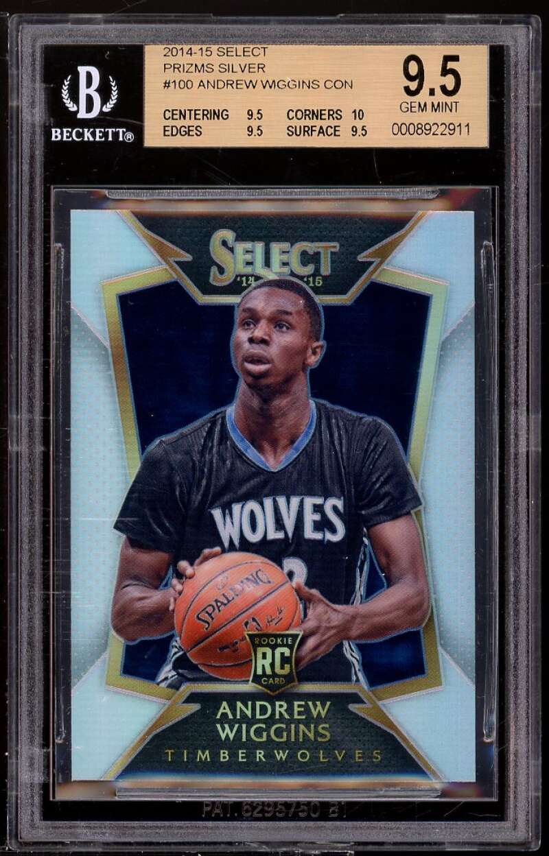 Andrew Wiggins Rookie 2014-15 Select Prizms Silver #100 BGS 9.5 (9.5 10 9.5 9.5) Image 1