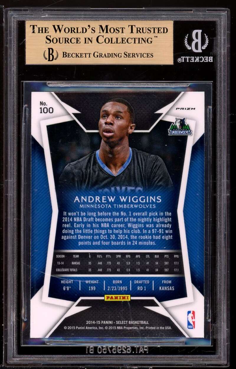 Andrew Wiggins Rookie 2014-15 Select Prizms Silver #100 BGS 9.5 (9.5 10 9.5 9.5) Image 2