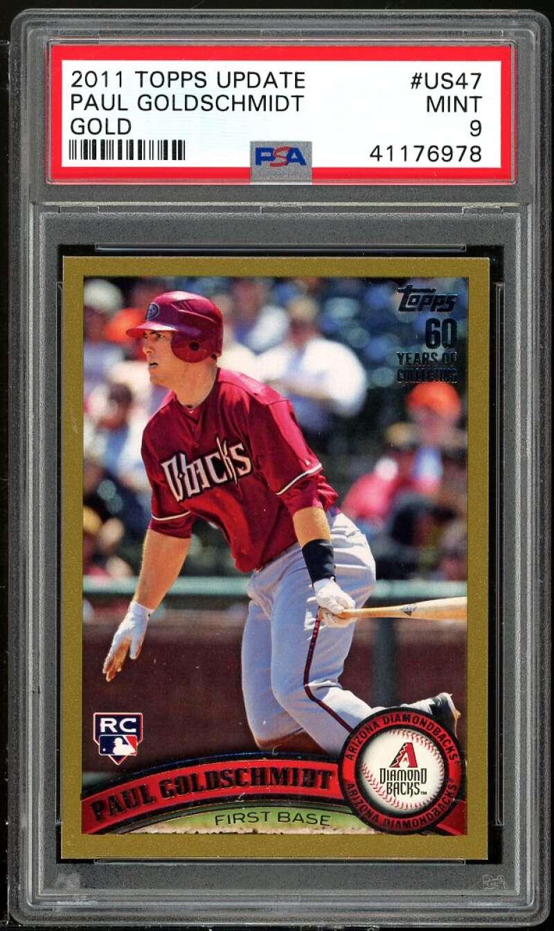 Paul Goldschmidt Rookie Card 2011 Topps Update Gold #US47 PSA 9 Image 1