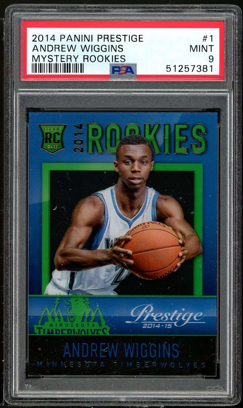 Andrew Wiggins Rookie Card 2014-15 Panini Prestige Mystery Rookies #1 PSA 9 Image 1