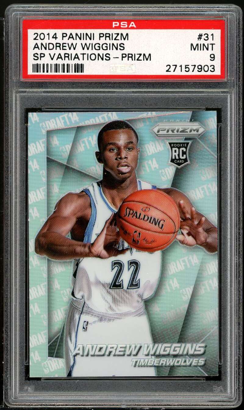 Andrew Wiggins Rookie Card 2014-15 Panini Prizm SP Variations Prizm #31 PSA 9 Image 1