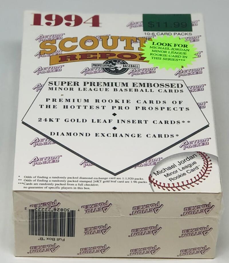 1994 Action Packed Scouting Report Baseball 10- Pack Blaster Box Image 2