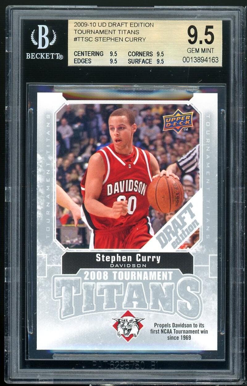 Stephen Curry Rookie Card 2009-10 UD Draft Edition TT BGS 9.5 (9.5 9.5 9.5 9.5) Image 1