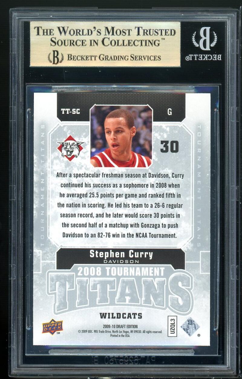 Stephen Curry Rookie Card 2009-10 UD Draft Edition TT BGS 9.5 (9.5 9.5 9.5 9.5) Image 2