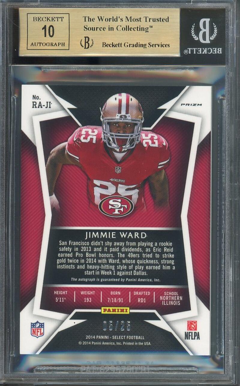 2014 Select Rookie Autographs Prizm Blue RC #RA-JI Jimmie Ward /25 BGS 9.5 Image 2