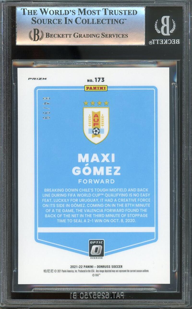 2021-22 Donruss Prizm Optic Blue/99  Maxi Gomez #173 BGS 9 Image 2