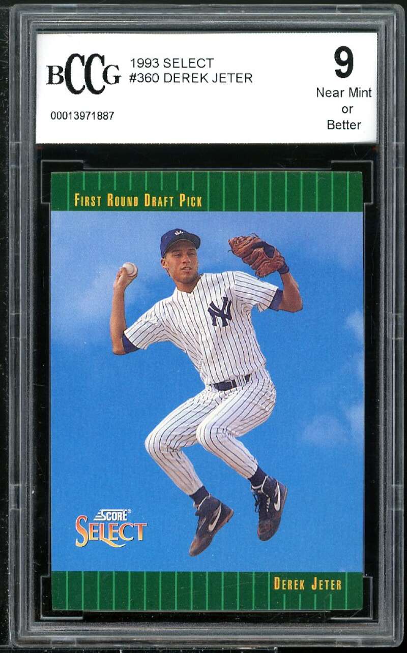 1993 Select #360 Derek Jeter Rookie Card BGS BCCG 9 Near Mint+ Image 1