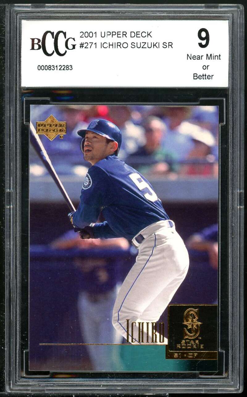 2001 Upper Deck #271 Ichiro Suzuki Rookie Card BGS BCCG 9 Near Mint+ Image 1