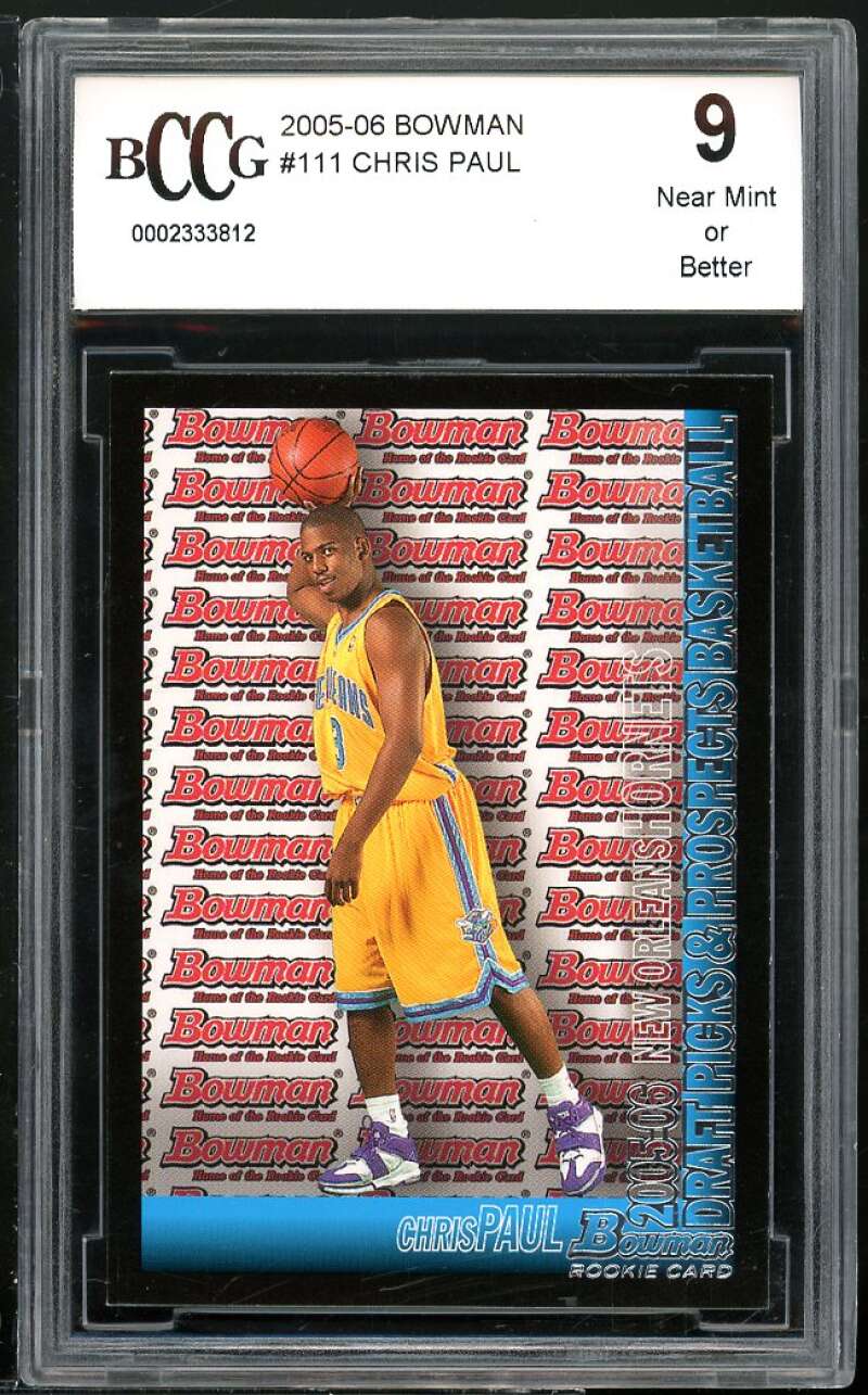 2005-06 Bowman #111 Chris Paul Rookie Card BGS BCCG 9 Near Mint+ Image 1