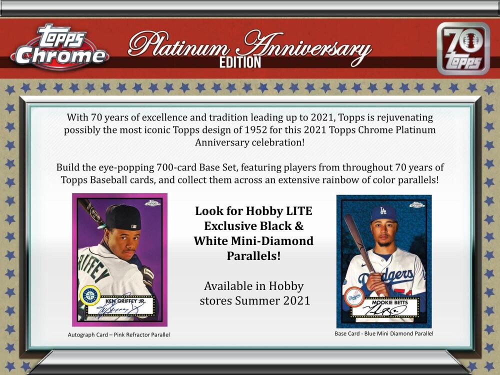 2021 Topps Chrome Platinum Anniversary Baseball Hobby LITE Box Image 3