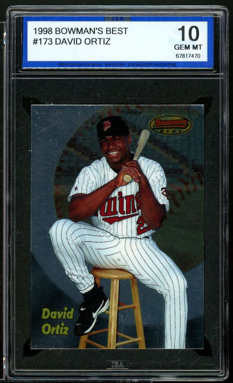 David Ortiz Rookie Card 1998 Bowman's Best #173 ISA 10 GEM MINT Image 1