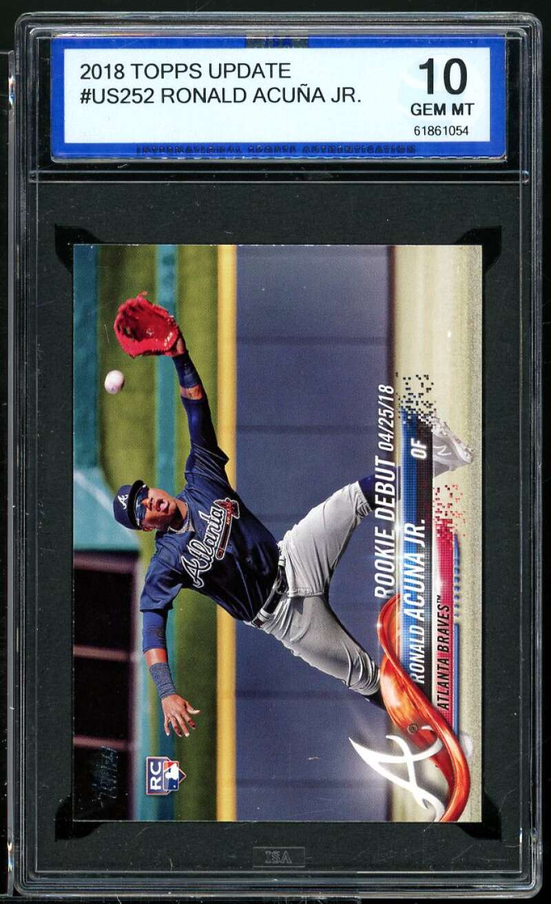 Ronald Acuna Rookie Card 2018 Topps Update #US252 ISA 10 GEM MINT Image 1