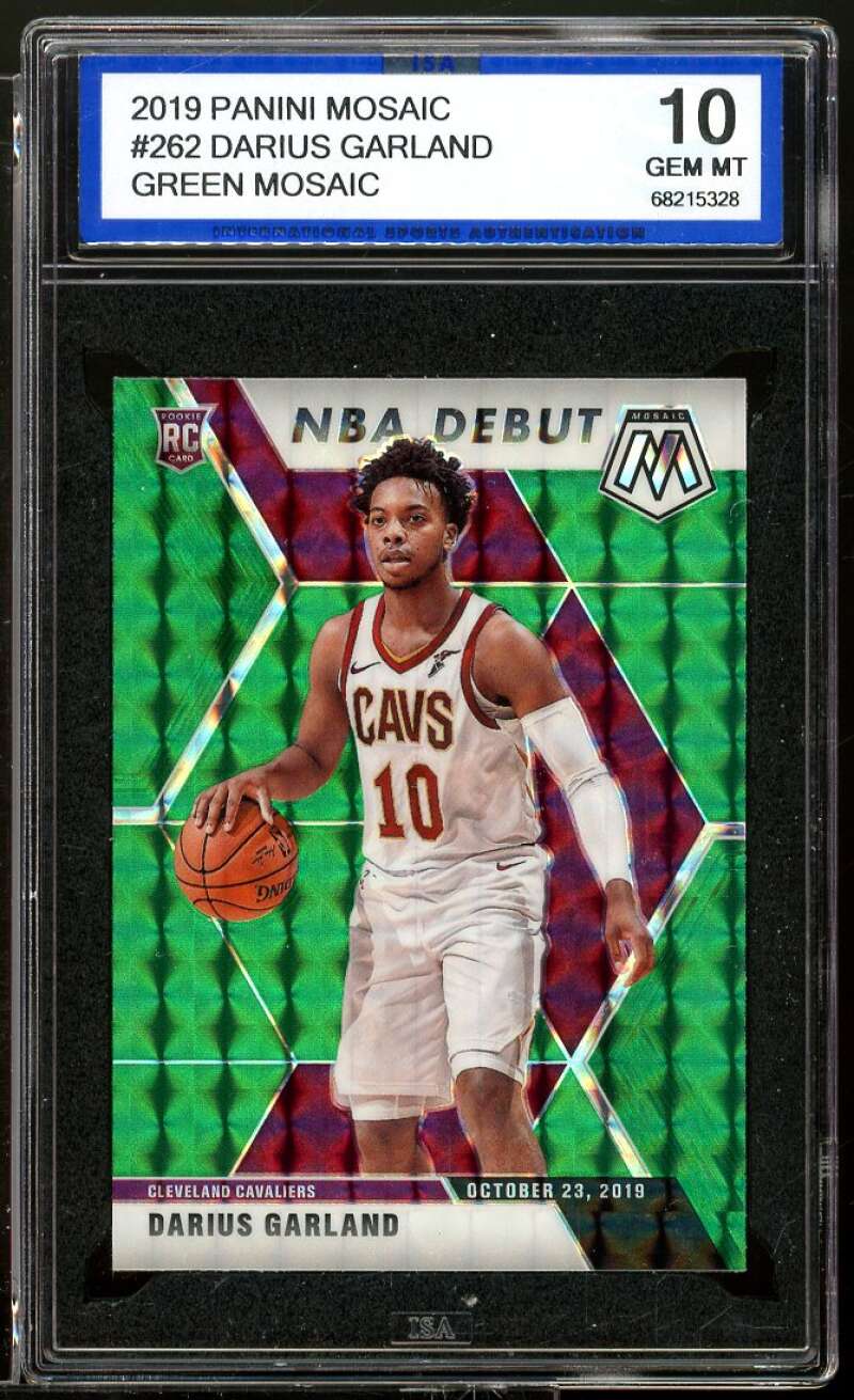 Darius Garland Rookie 2019-20 Panini Mosaic Green Mosaic #262 ISA 10 GEM MINT Image 1