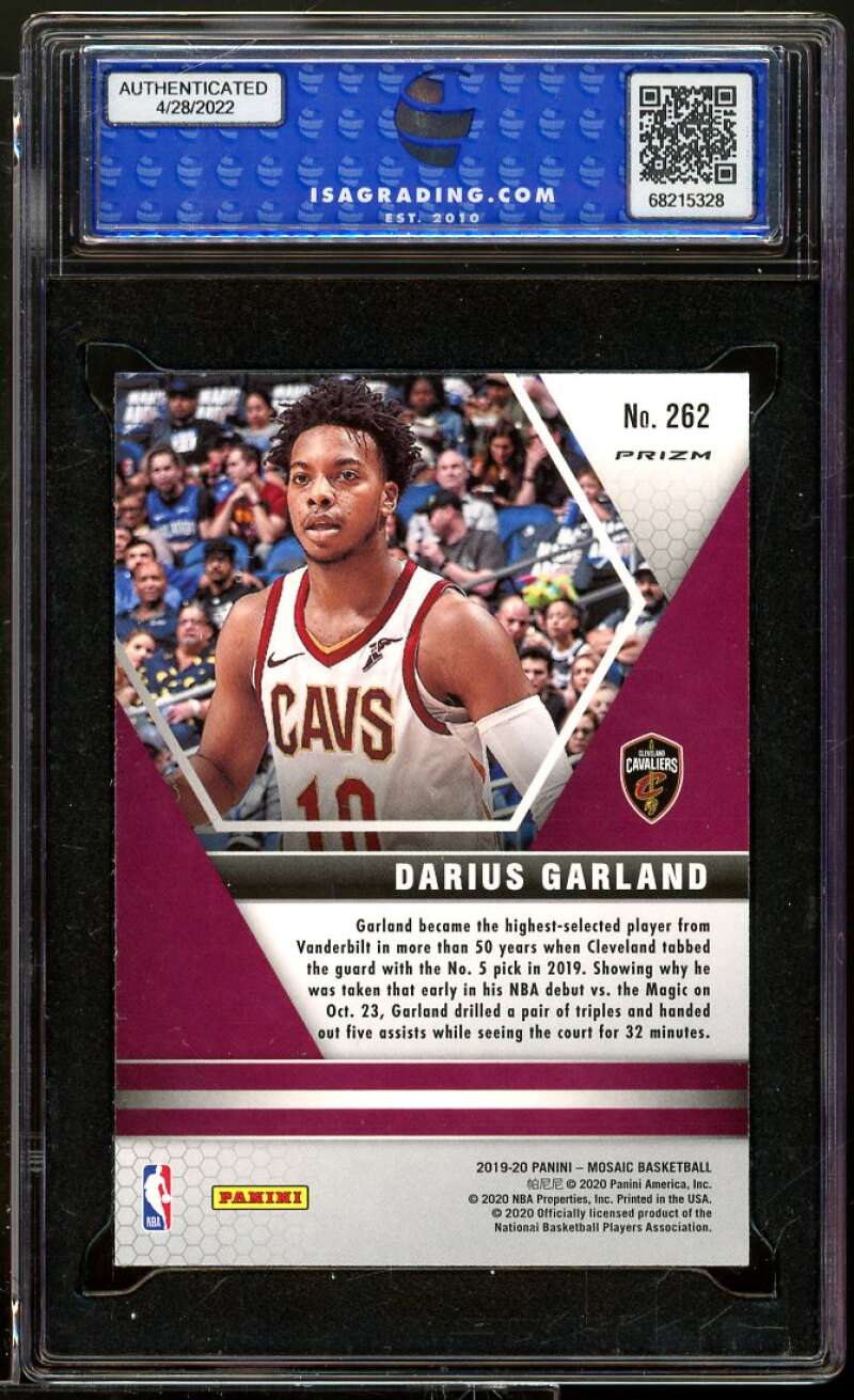 Darius Garland Rookie 2019-20 Panini Mosaic Green Mosaic #262 ISA 10 GEM MINT Image 2