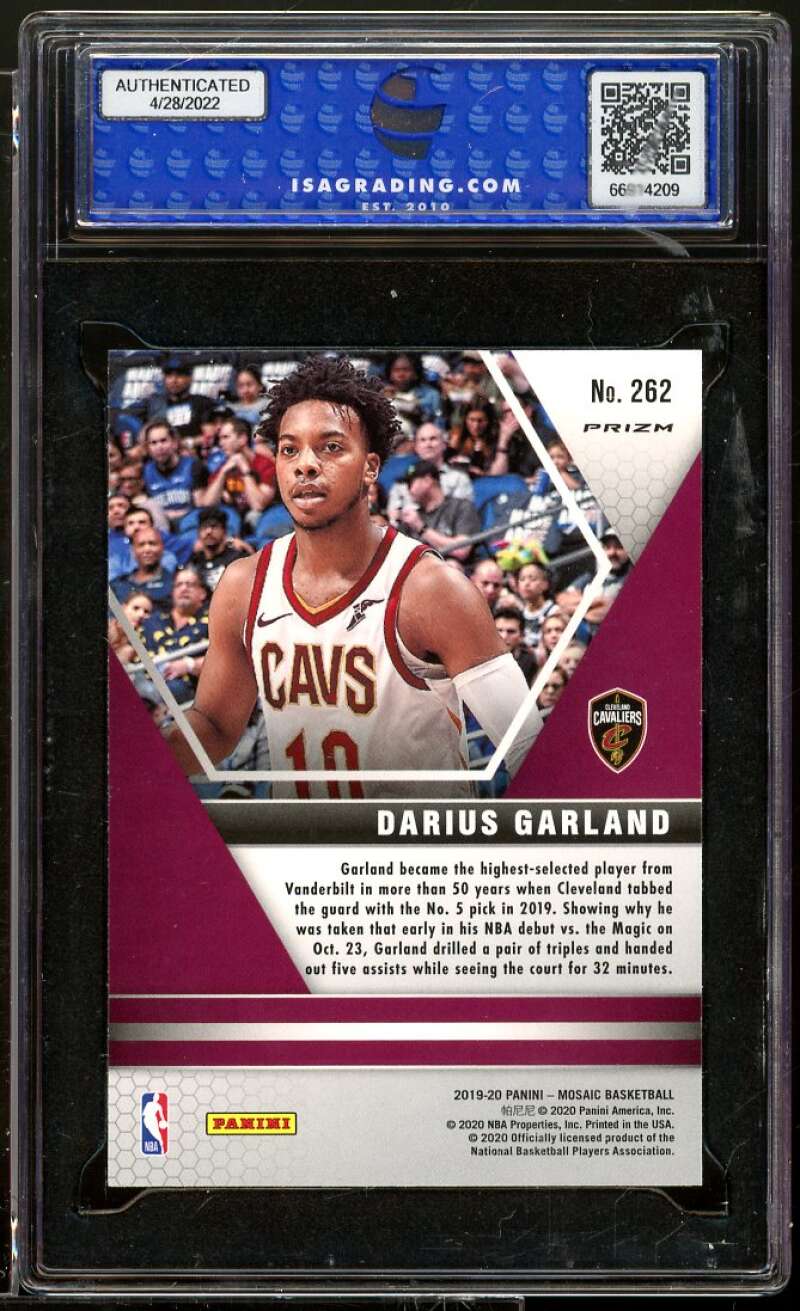 Darius Garland Rookie 2019-20 Panini Mosaic Reactive Orange #262 ISA 10 GEM MINT Image 2