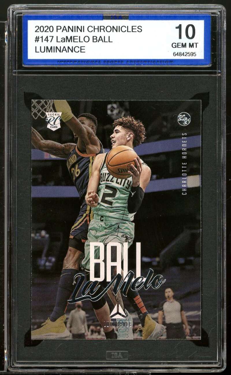 LaMelo Ball Rookie Card 2020-21 Panini Chronicles Luminance #147 ISA 10 GEM MINT Image 1