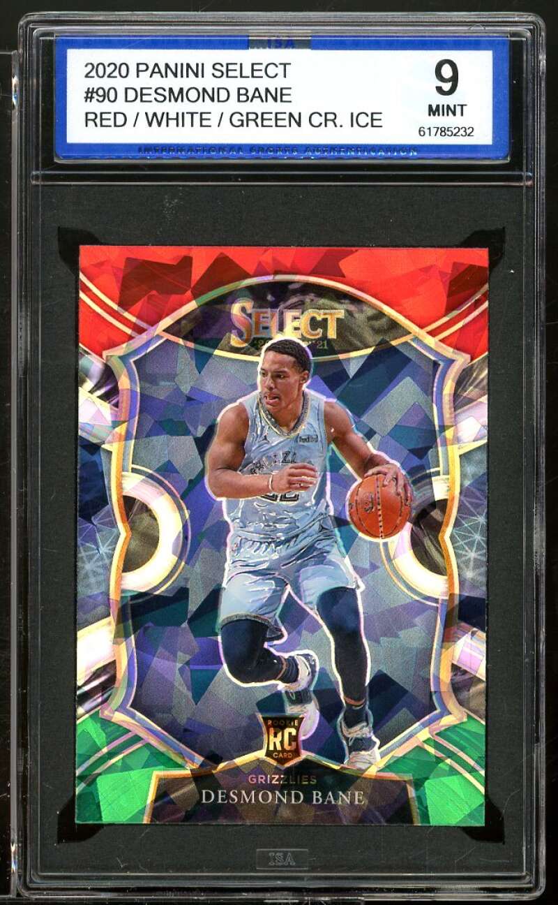 Desmond Bane Rookie 2020-21 Select Red/White/Green Cracked Ice #90 ISA 9 MINT Image 1