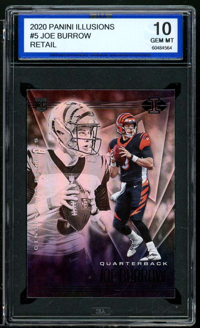 Joe Burrow Rookie Card 2020 Panini Illusions Retail #5 ISA 10 GEM MINT Image 1