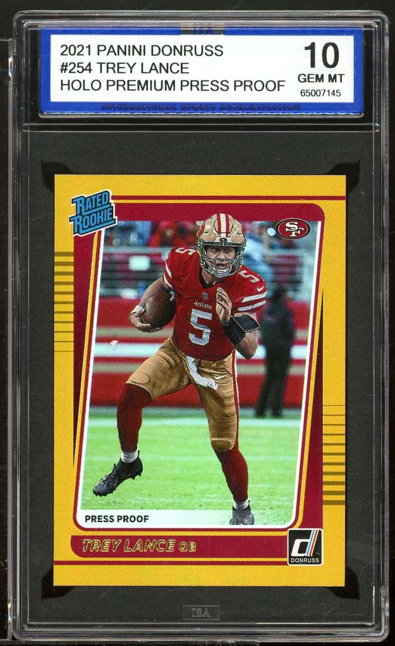 Trey Lance Rookie 2021 Donruss Holo Premium Press Proof #254 ISA 10 GEM MINT Image 1