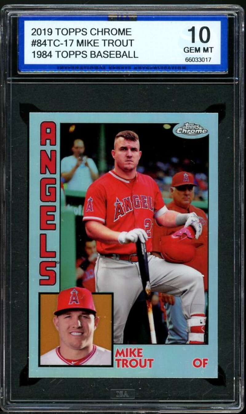 Mike Trout Card 2019 Topps Chrome 1984 Topps Baseball #84TC-17 ISA 10 GEM MINT Image 1