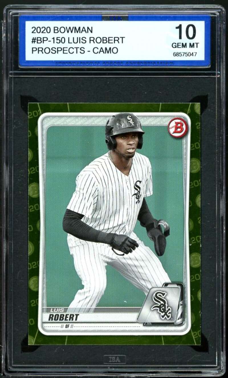 Luis Robert Card 2020 Bowman Prospects - Camo #BP-150 ISA 10 GEM MINT Image 1