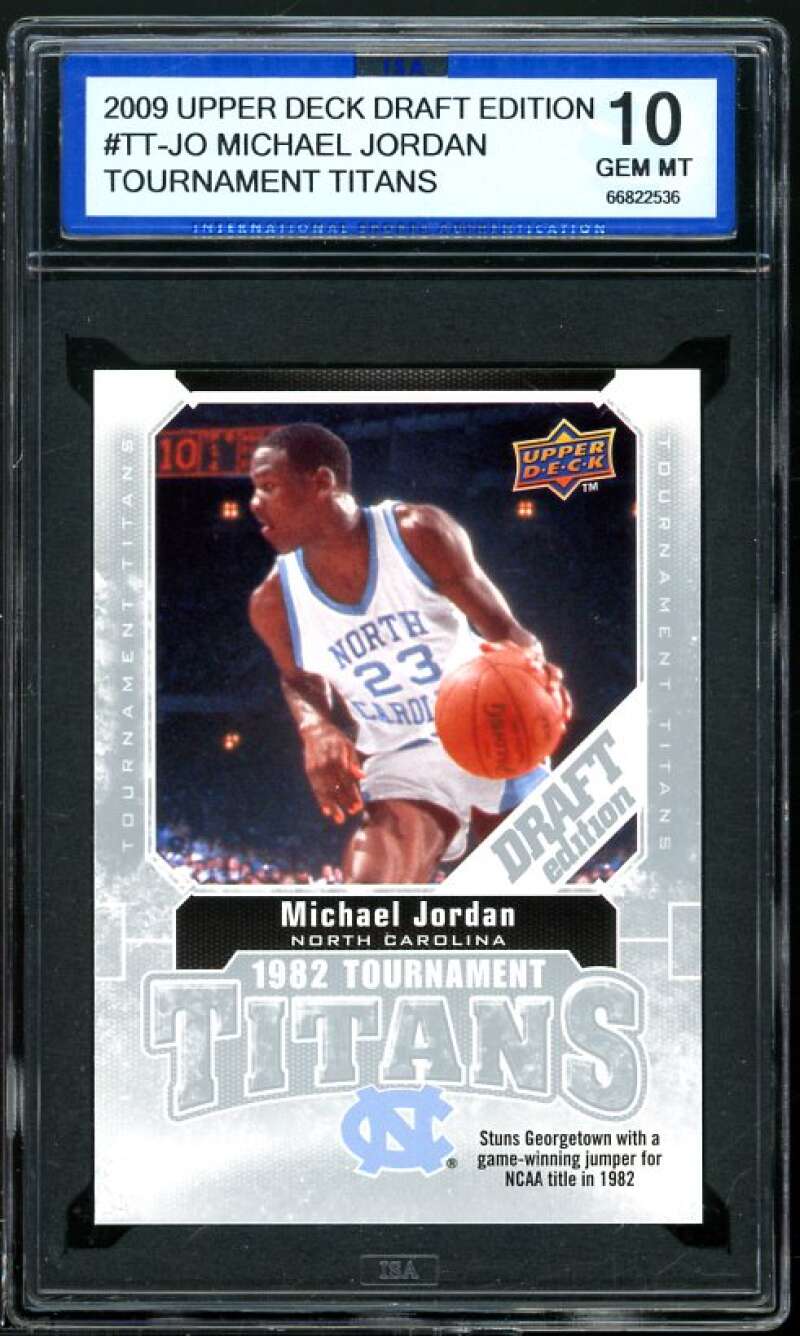 Michael Jordan 2009-10 Upper Deck DE Tournament Titans #TT-JO ISA 10 GEM MINT Image 1