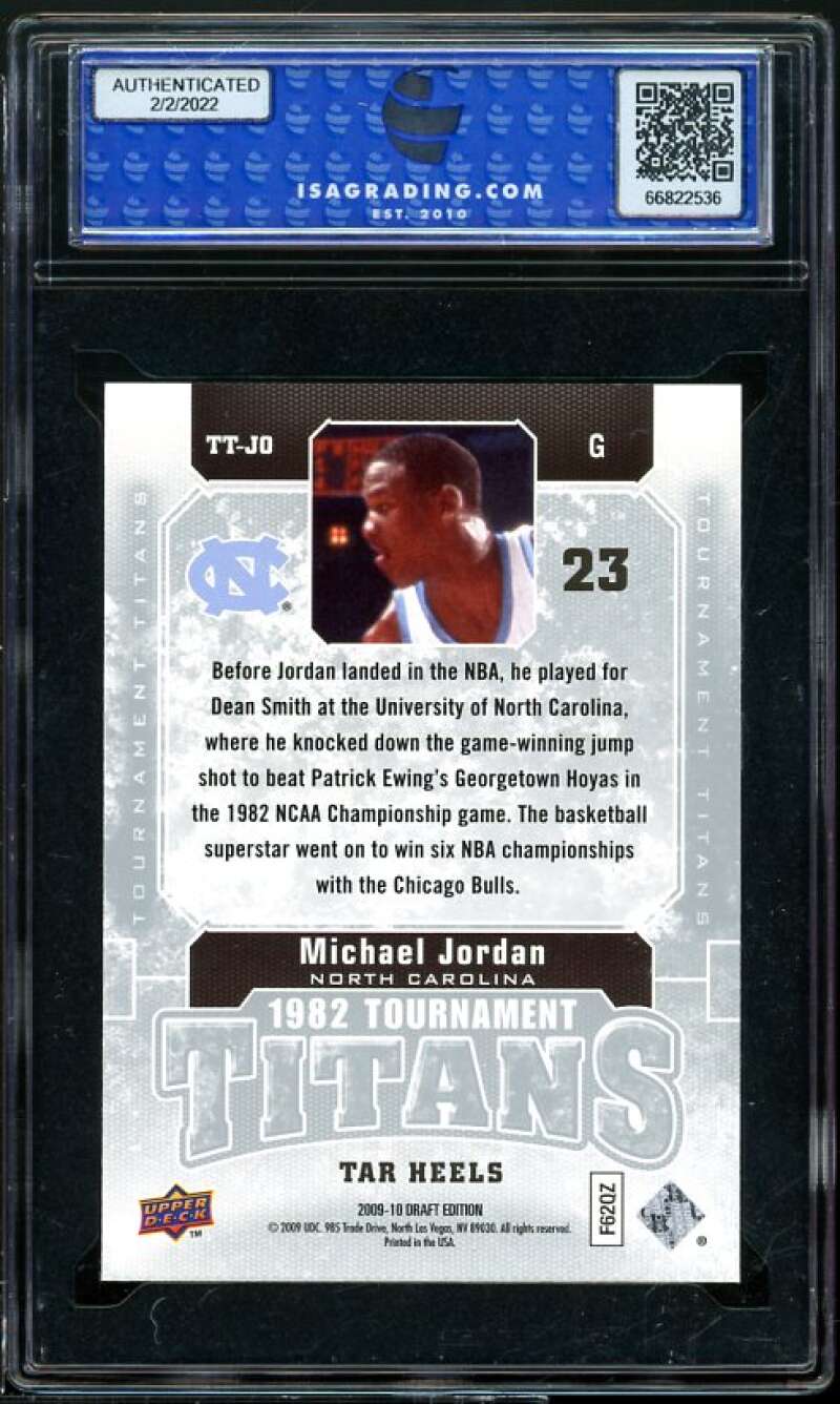 Michael Jordan 2009-10 Upper Deck DE Tournament Titans #TT-JO ISA 10 GEM MINT Image 2