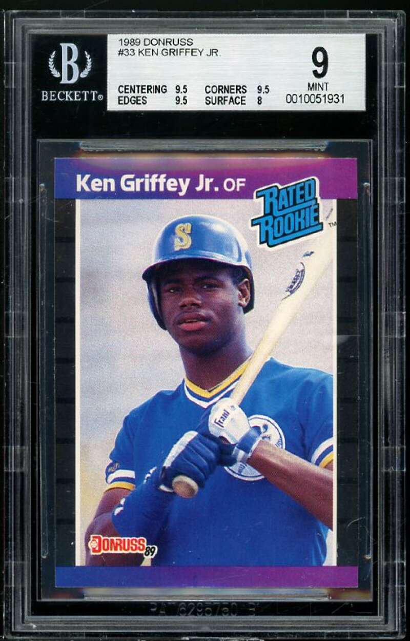 Ken Griffey Jr. Rookie Card 1989 Donruss #33 BGS 9 (9.5 9.5 9.5 8) Image 1