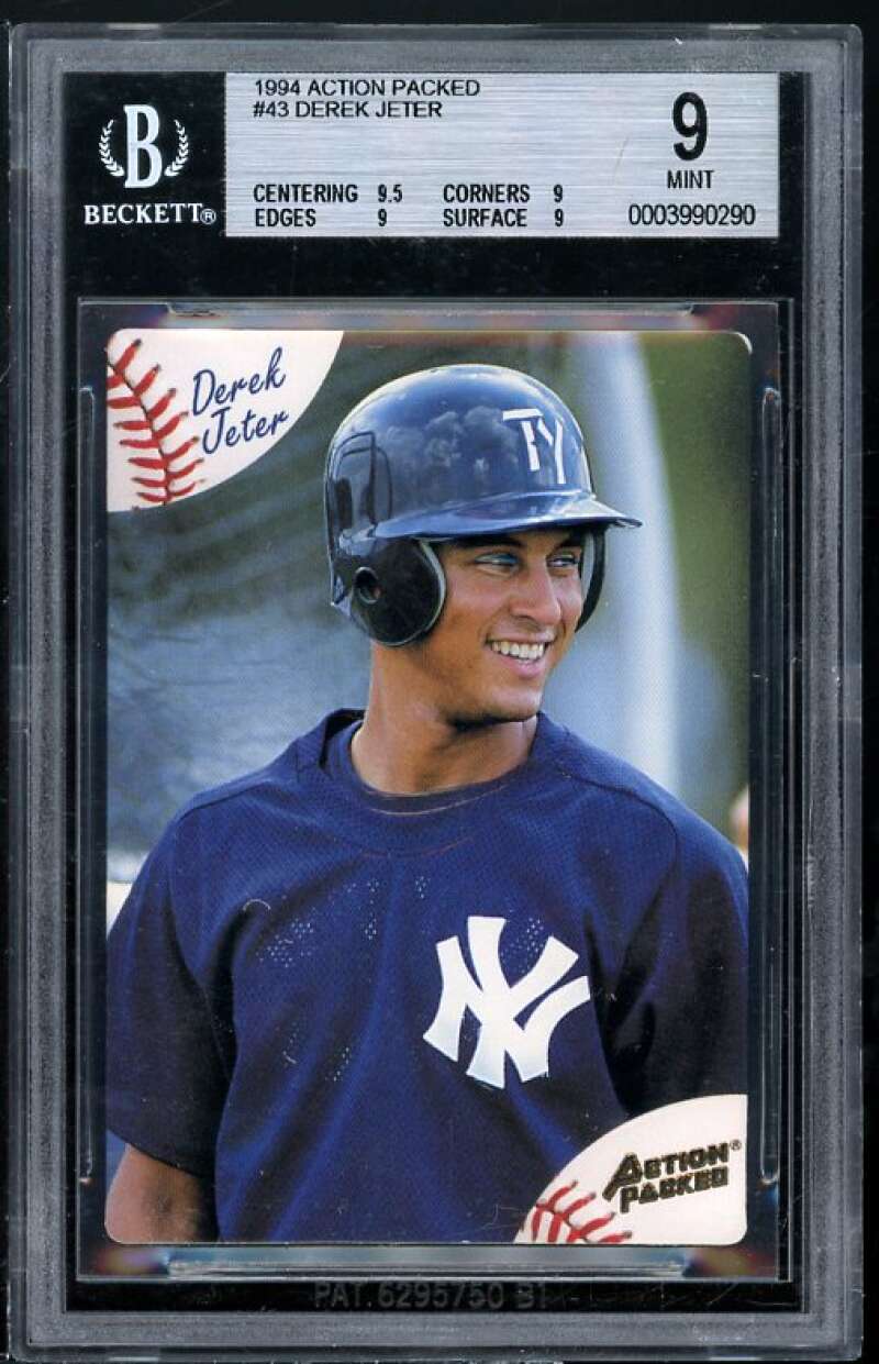 Derek Jeter Rookie Card 1994 Action Packed Minors #43 BGS 9 (9.5 9 9 9) Image 1