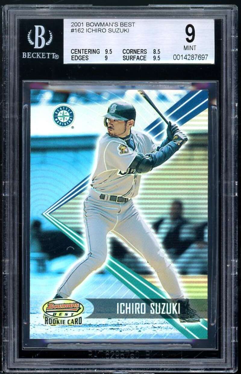 Ichiro Suzuki Rookie Card 2001 Bowman's Best #162 BGS 9 (9.5 8.5 9 9.5) Image 1