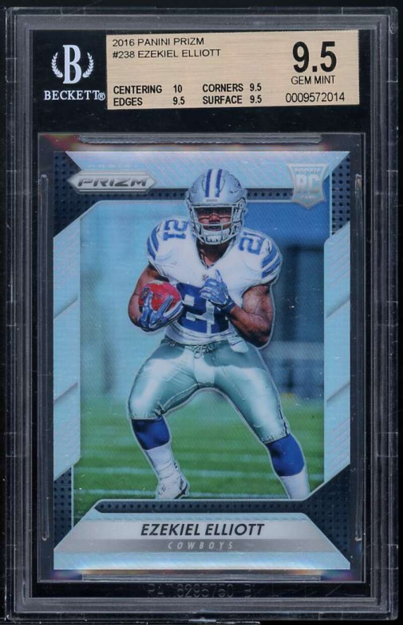 Ezekiel Elliott Rookie Card 2016 Panini Prizm #238 BGS 9.5 (10 9.5 9.5 9.5) Image 1