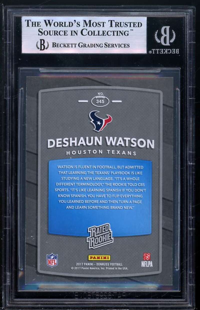 Deshaun Watson Rookie Card 2017 Donruss #345 BGS 9 Image 2