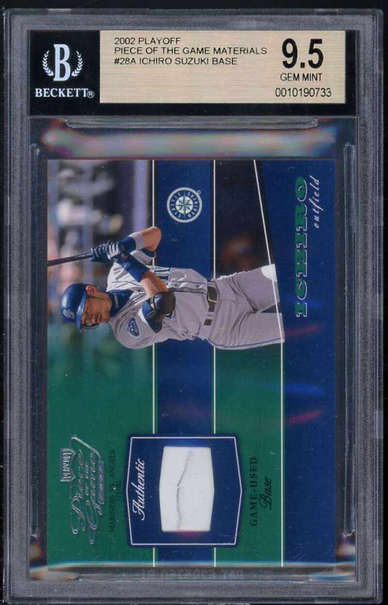 Ichiro Suzuki Card 2002 Playoff Piece Of Game Materials #28A BGS 9.5 Image 1