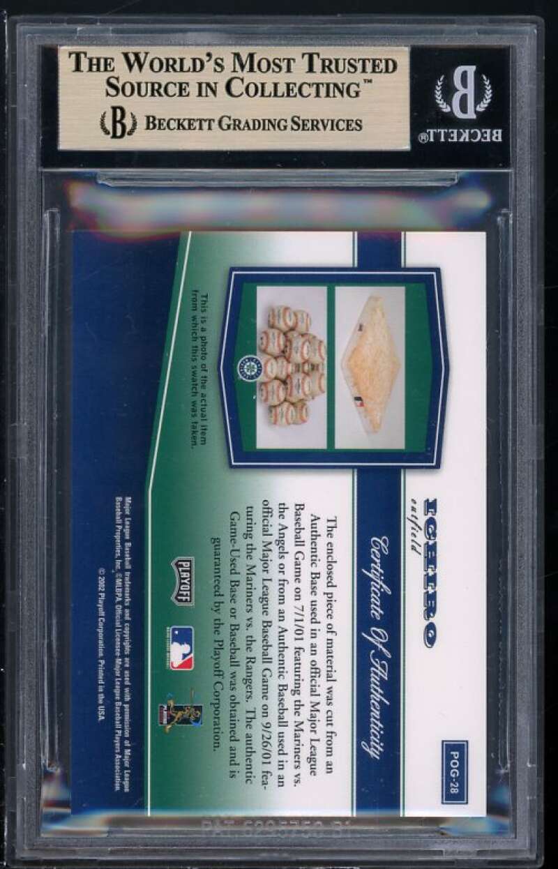 Ichiro Suzuki Card 2002 Playoff Piece Of Game Materials #28A BGS 9.5 Image 2