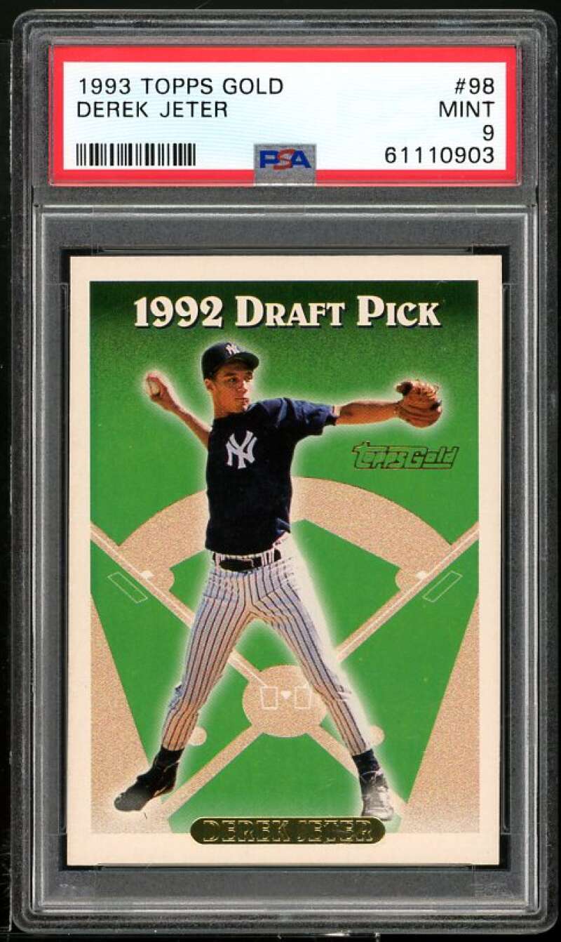 Derek Jeter Rookie Card 1993 Topps Gold #98 PSA 9 Image 1