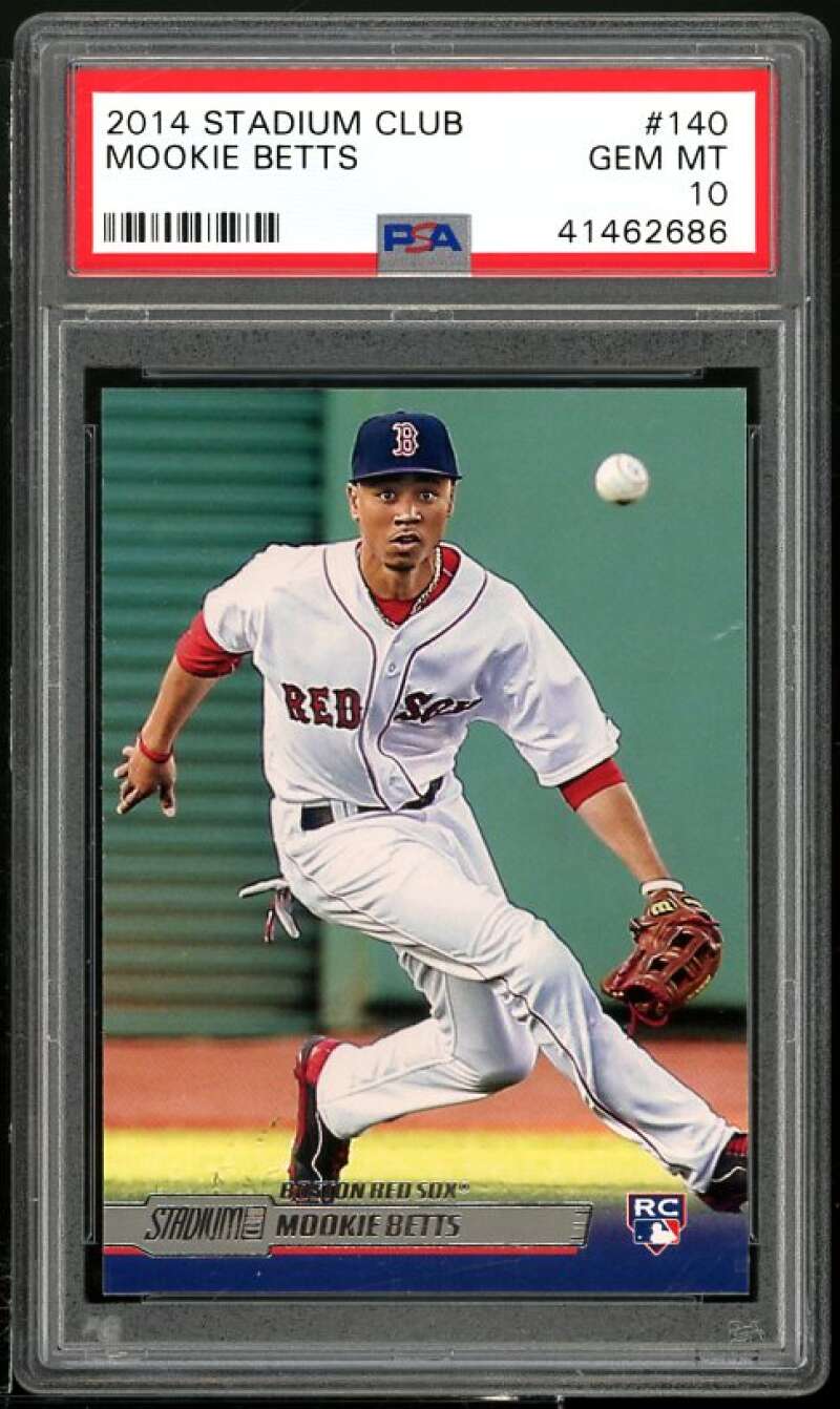 Mookie Betts Rookie Card 2014 Stadium Club #140 PSA 10 Image 1