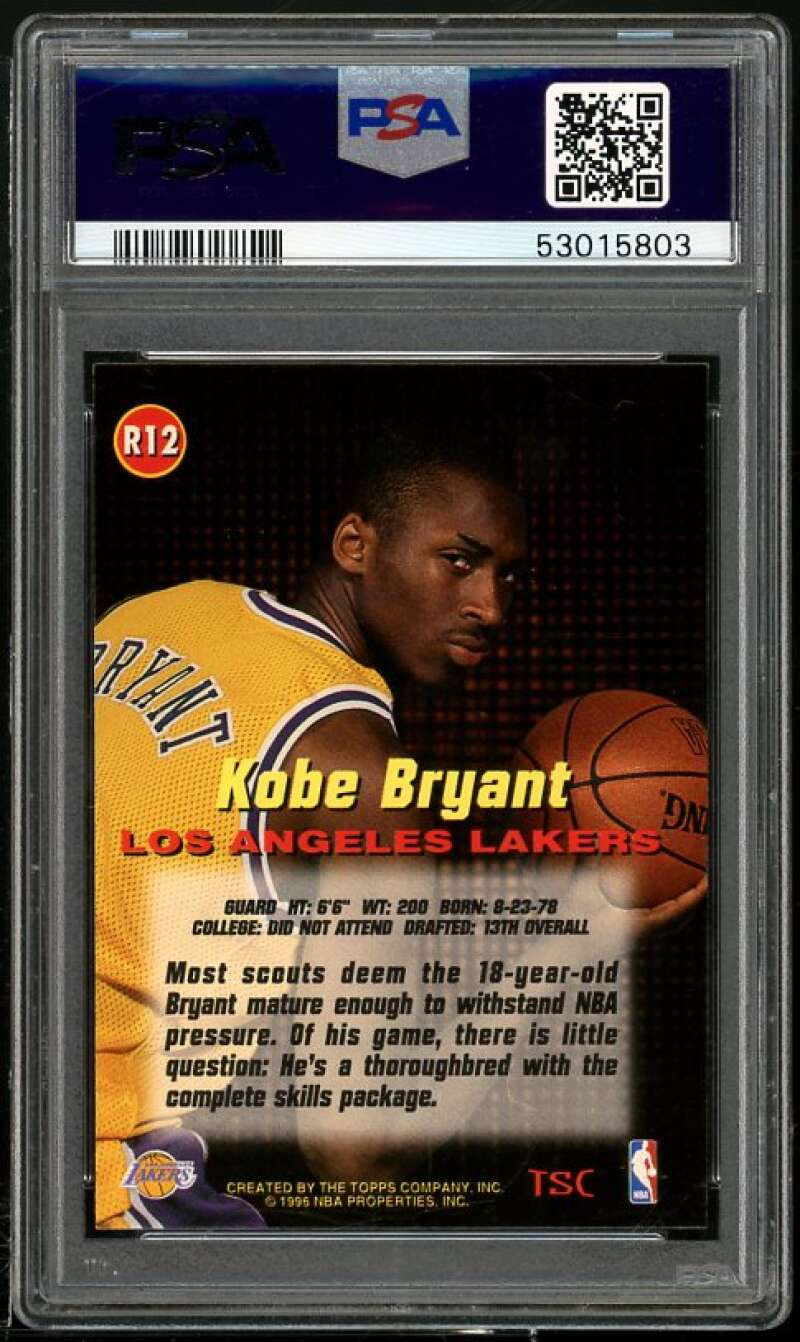 Kobe Bryant Rookie Card 1996-97 Stadium Club Rookies 1 #R12 PSA 8.5 Image 2