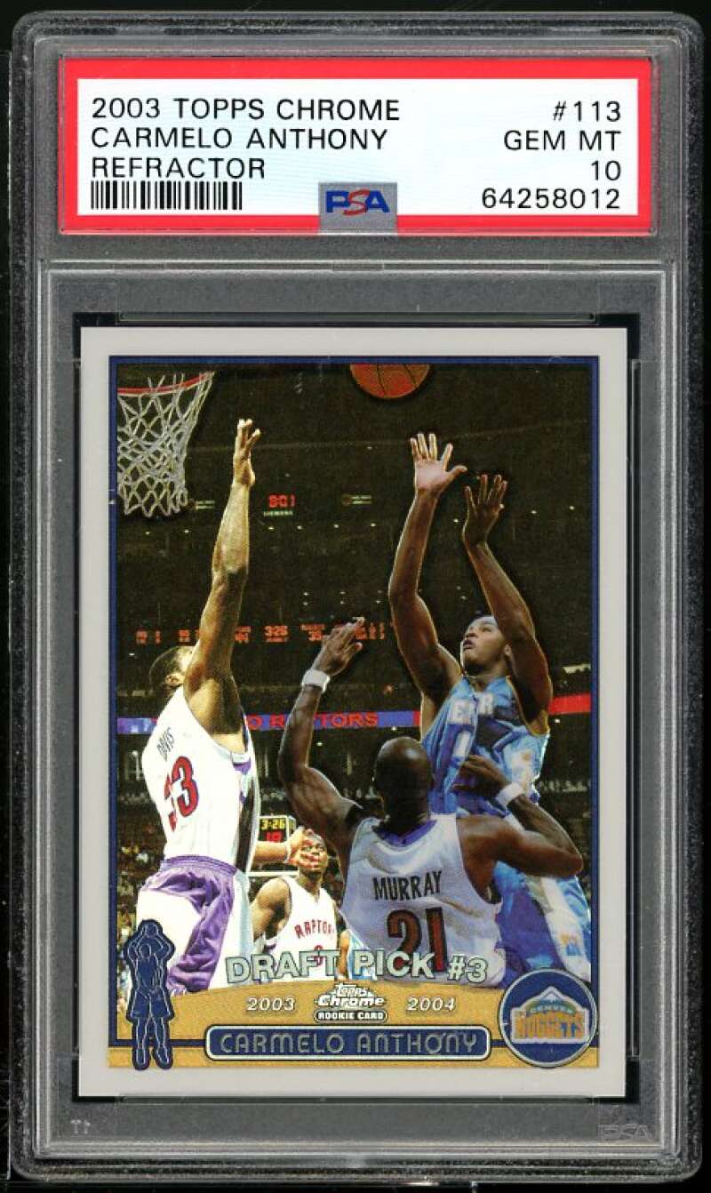 Carmelo Anthony Rookie Card 2003-04 Topps Chrome Refractor #113